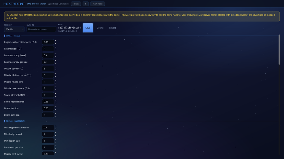 Game System Editor